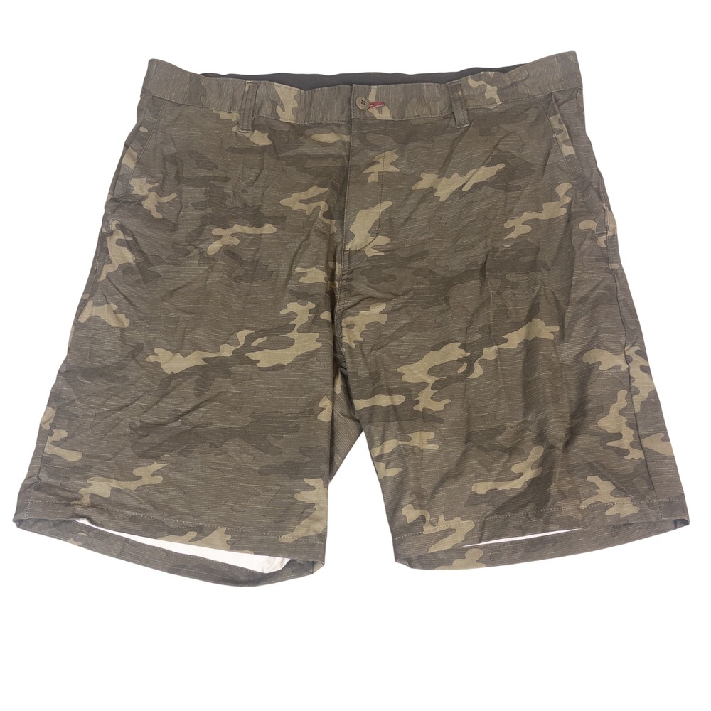 Burnside Mens Camo Hybrid Shorts Green Camouflage Size 40 Quick Dry Swim Walk